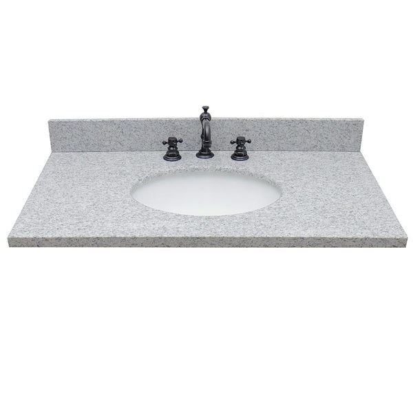 37" Gray Granite Top With Oval Sink - Luxe Bathroom Vanities