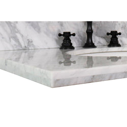 37" White Carrara Marble Top With Oval Sink - Luxe Bathroom Vanities