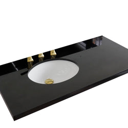 43" Black galaxy countertop and single oval left sink - Luxe Bathroom Vanities