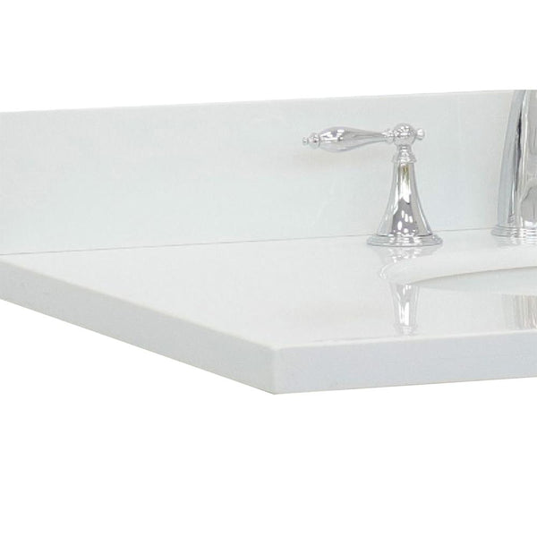 49" White Quartz Top With Oval Sink - Luxe Bathroom Vanities