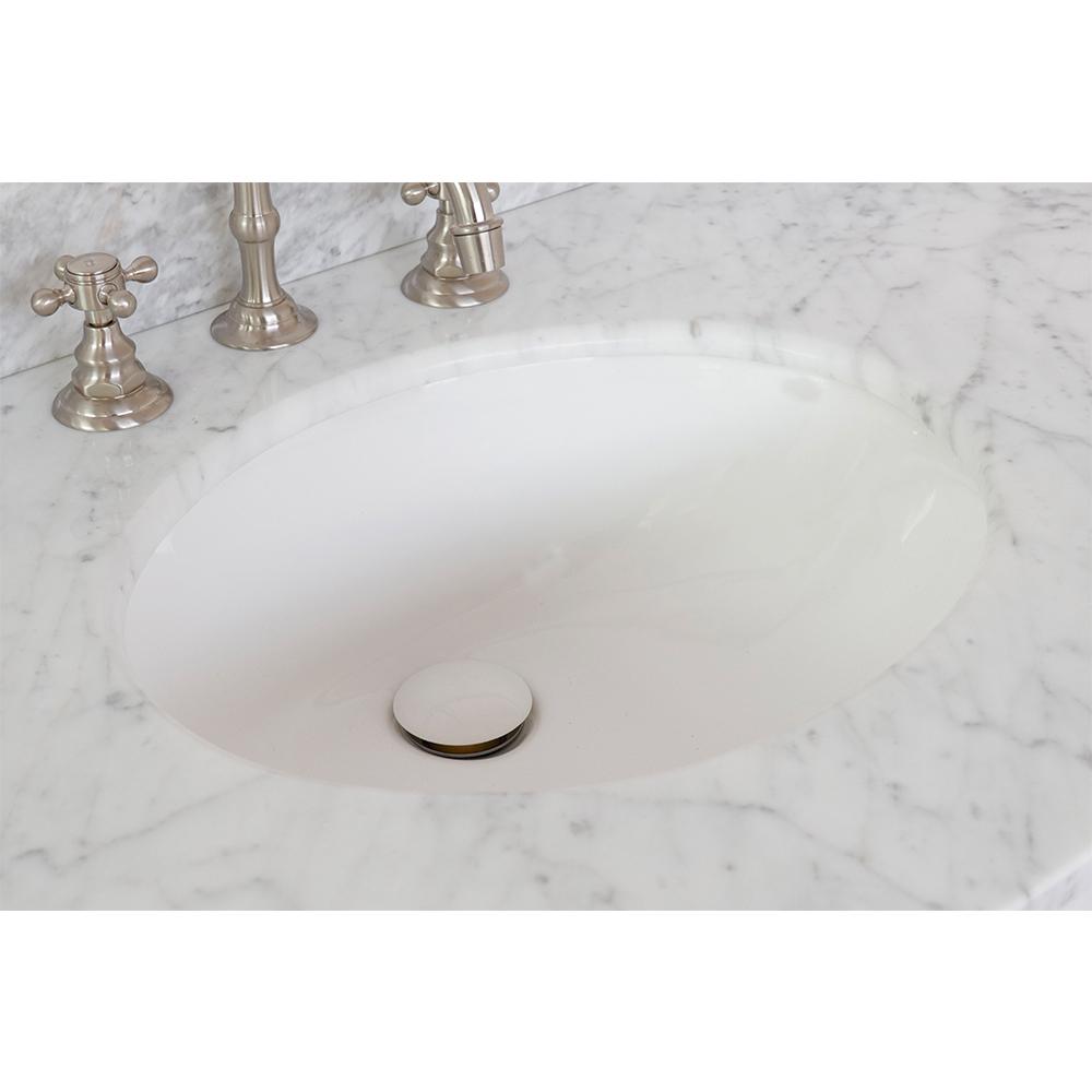 49" White Carrara Marble Top With Oval Sink - Luxe Bathroom Vanities