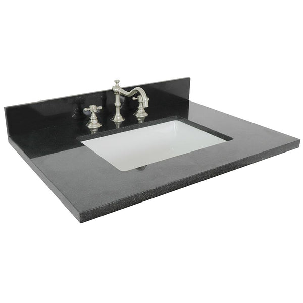31" Black Galaxy Granite Top With Rectangle Sink - Luxe Bathroom Vanities