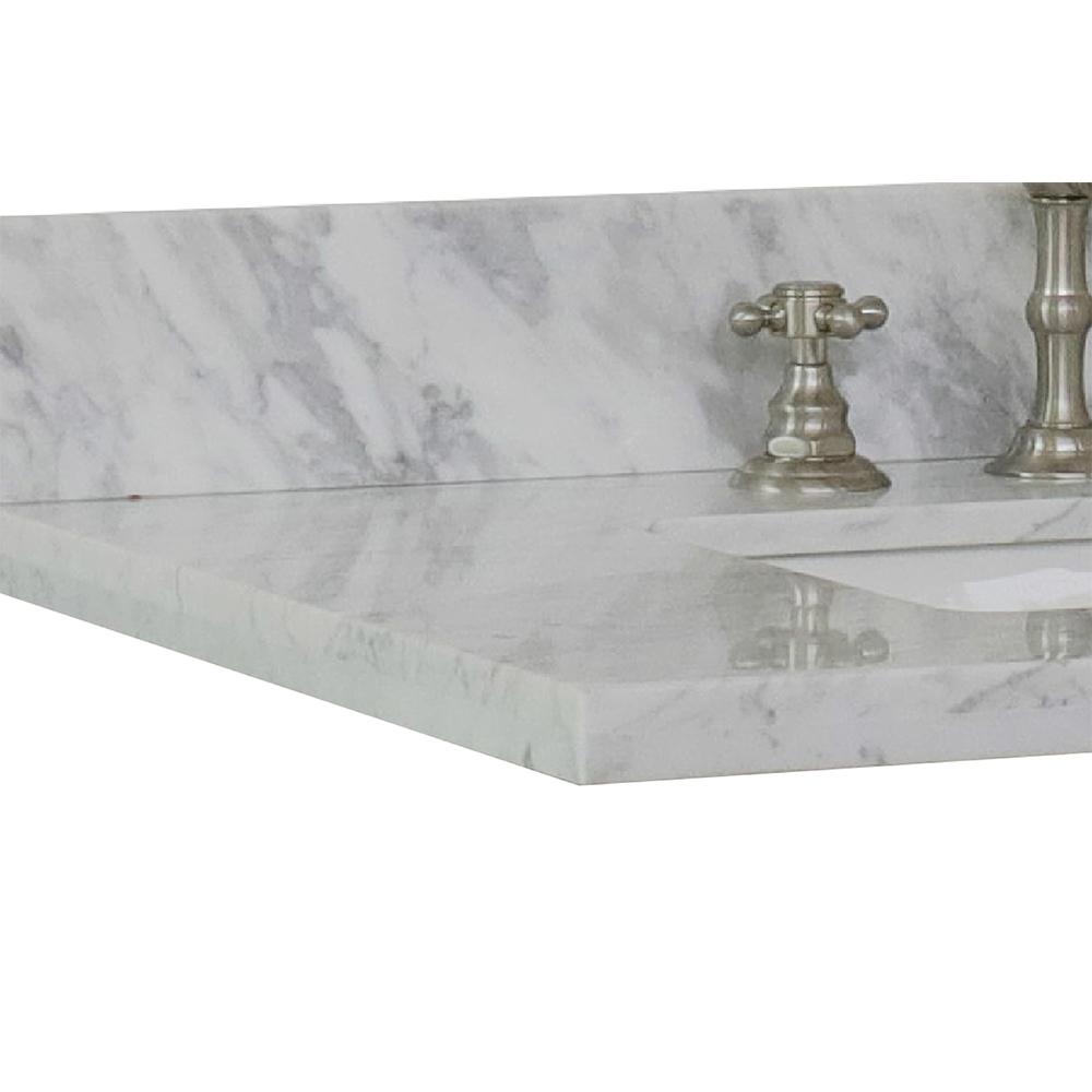 31" White Carrara Top With Rectangle Sink - Luxe Bathroom Vanities