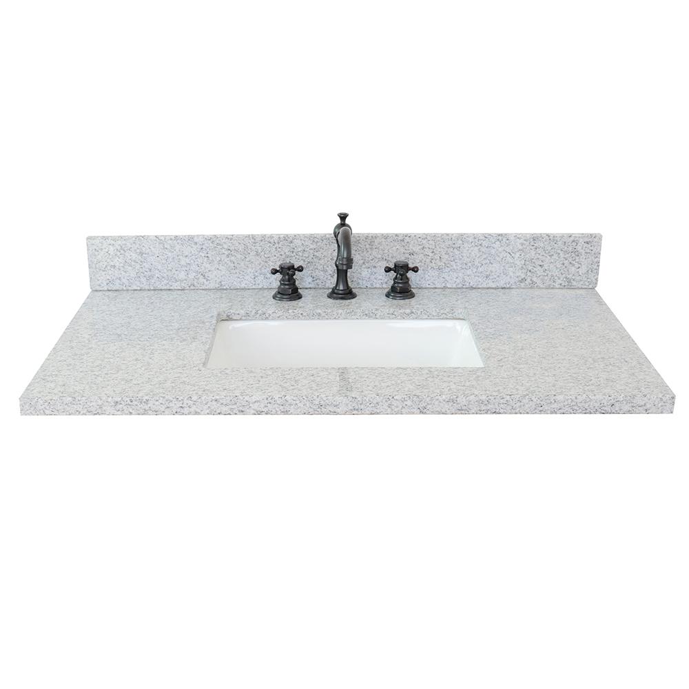 37" Gray Granite Top With Rectangle Sink - Luxe Bathroom Vanities