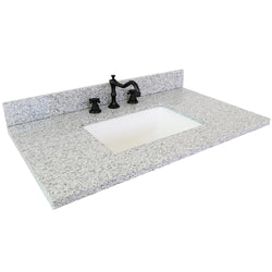 37" Black galaxy granite top with rectangle sink - Luxe Bathroom Vanities