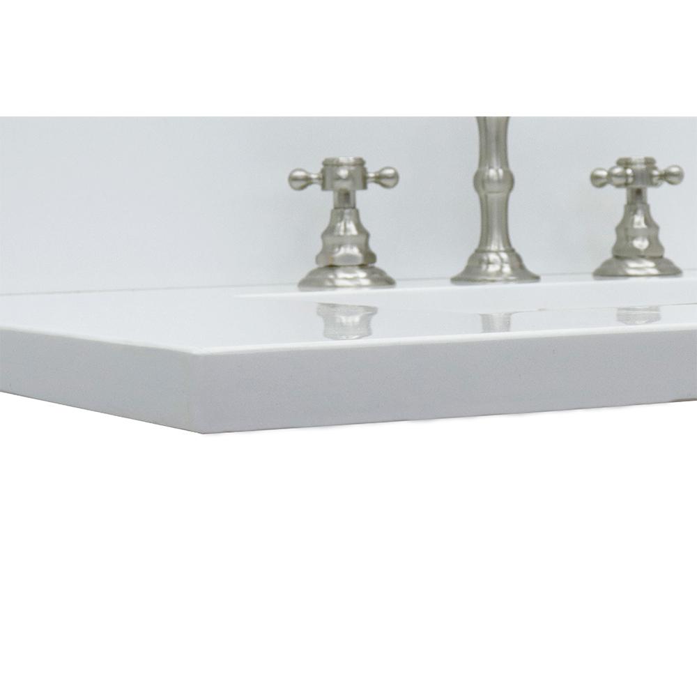 37" White Quartz Top With Rectangle Sink - Luxe Bathroom Vanities