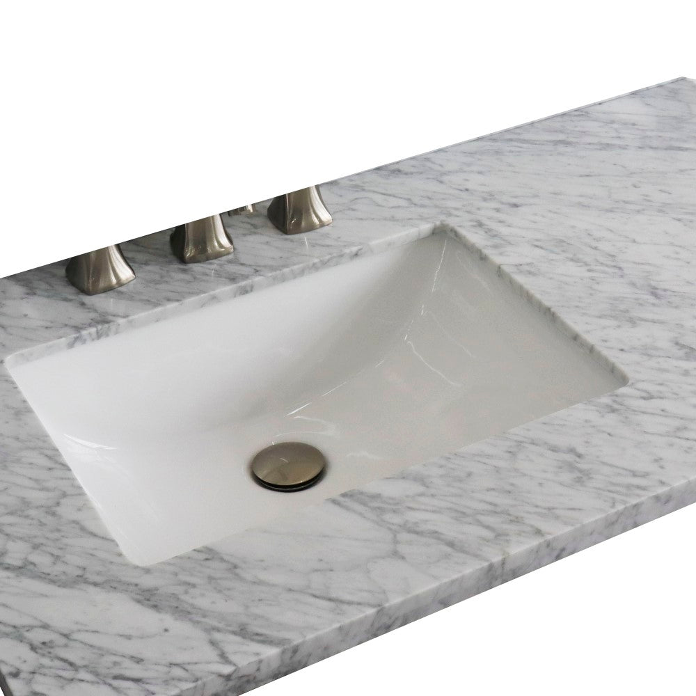 37" Black galaxy countertop and single rectangle left sink - Luxe Bathroom Vanities