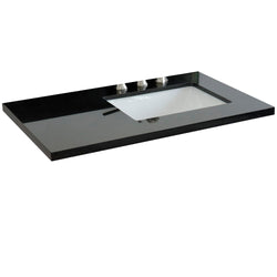 37" Black galaxy countertop and single rectangle right sink - Luxe Bathroom Vanities
