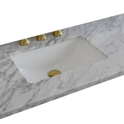 43" Black galaxy countertop and single rectangle left sink - Luxe Bathroom Vanities