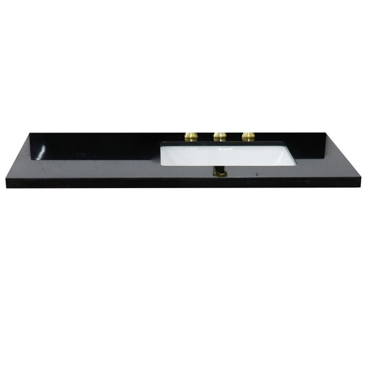 43" Black galaxy countertop and single rectangle right sink - Luxe Bathroom Vanities