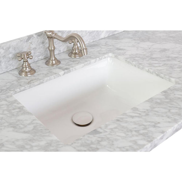 49" White Carrara Top With Rectangle Sink - Luxe Bathroom Vanities