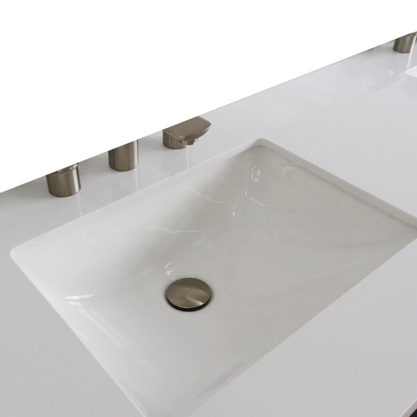 61" Black galaxy countertop and double rectangle sink - Luxe Bathroom Vanities