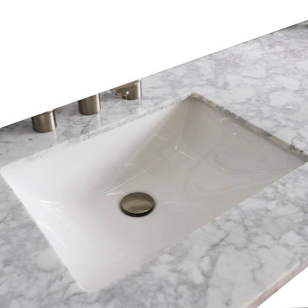 61" Black galaxy countertop and double rectangle sink - Luxe Bathroom Vanities