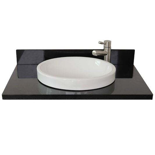 31" Black galaxy granite top with round sink - Luxe Bathroom Vanities