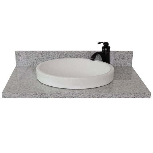 31" Gray Granite Top With Round Sink - Luxe Bathroom Vanities