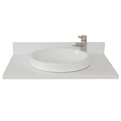 31" White Quartz Top With Round Sink - Luxe Bathroom Vanities