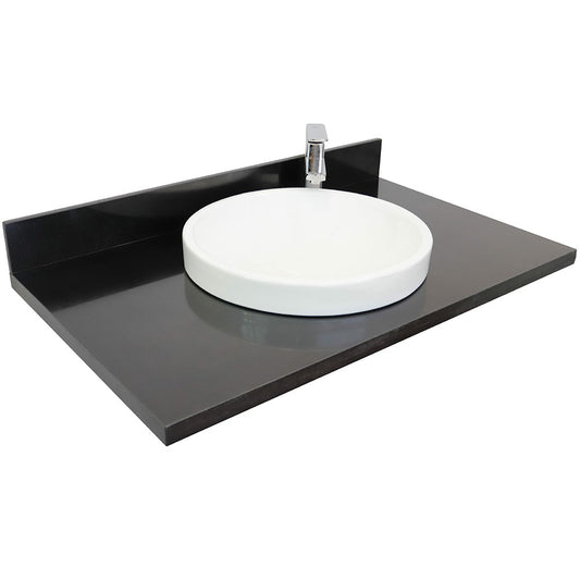 37" Black galaxy granite top with round sink - Luxe Bathroom Vanities