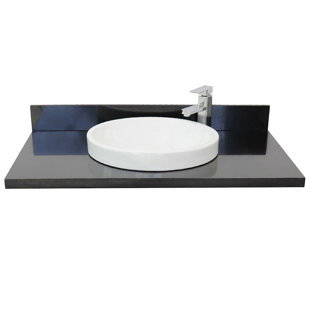 37" Black galaxy granite top with round sink - Luxe Bathroom Vanities