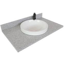 37" Gray Granite Top With Round Sink - Luxe Bathroom Vanities