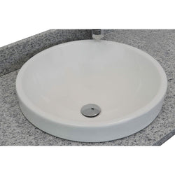 37" Gray Granite Top With Round Sink - Luxe Bathroom Vanities