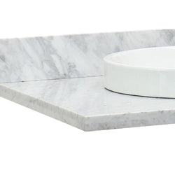 49" White Carrara Top With Round Sink - Luxe Bathroom Vanities