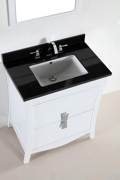 30 In. Single Sink Vanity With Black Galaxy Top - Luxe Bathroom Vanities