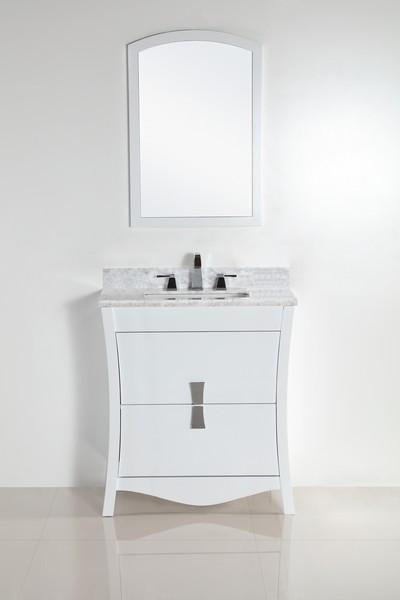 30 In. Single Sink Vanity With White Carrara Top - Luxe Bathroom Vanities