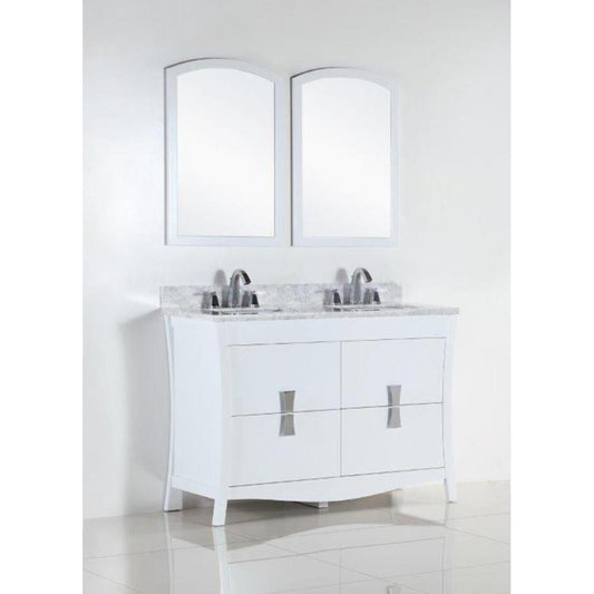 48 In. Double Sink Vanity With White Carrara Top - Luxe Bathroom Vanities