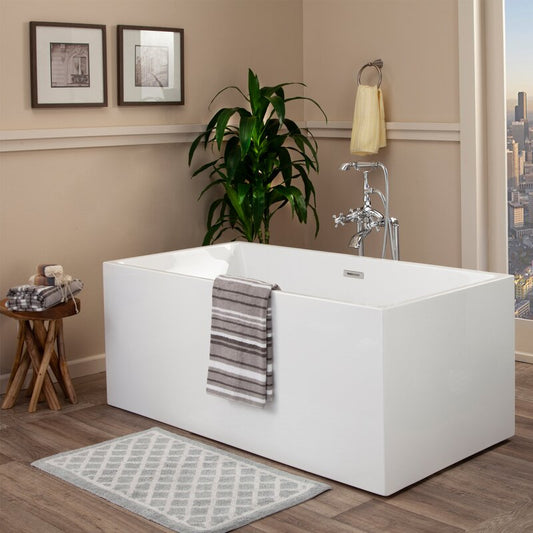 Altair Persephone 59" x 30" Freestanding Soaking Acrylic Bathtub - Luxe Bathroom Vanities