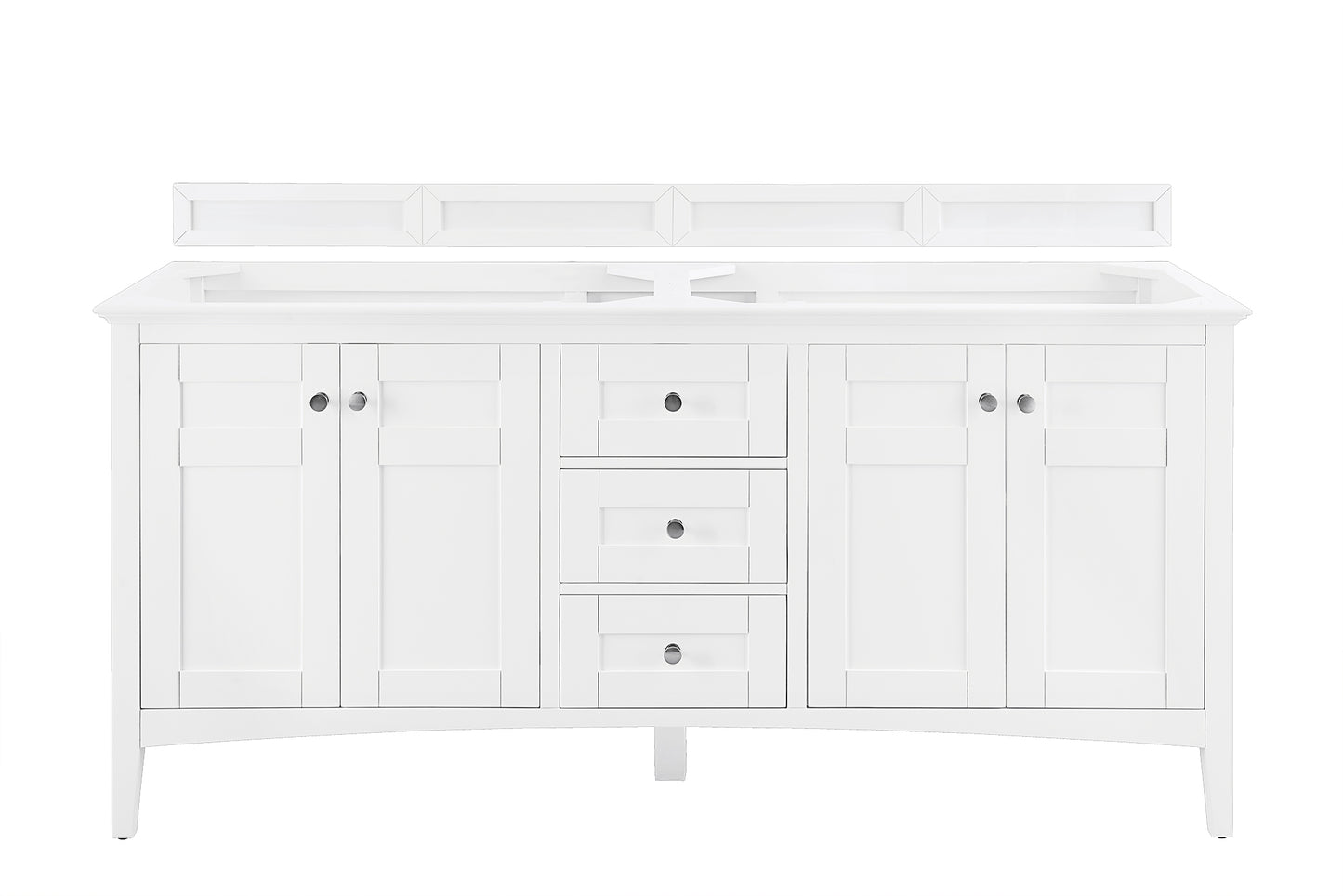 James Martin Palisades 72" Bright White Double Vanity (Cabinet Only) - Luxe Bathroom Vanities