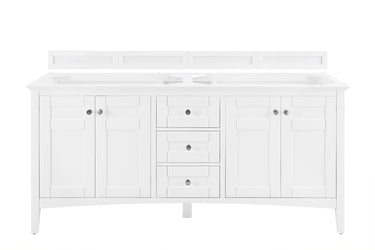 James Martin Palisades 72" Bright White Double Vanity (Cabinet Only) - Luxe Bathroom Vanities