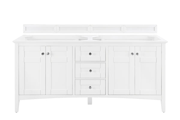 James Martin Palisades 72" Bright White Double Vanity (Cabinet Only) - Luxe Bathroom Vanities
