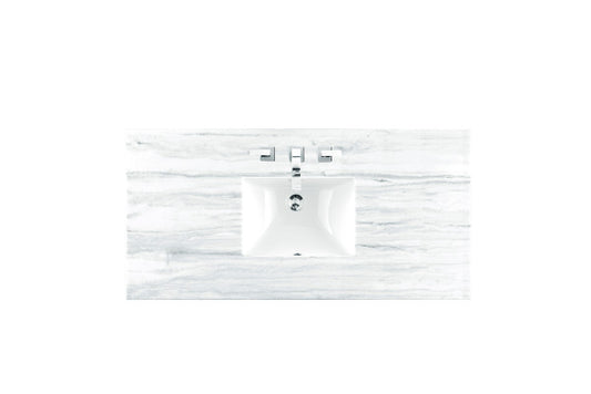 James Martin 48" Single Top, 3 CM Arctic Fall Solid Surface - Luxe Bathroom Vanities Luxury Bathroom Fixtures Bathroom Furniture
