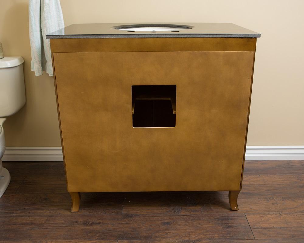 36" In Single Sink Vanity Wood Sable Walnut - Luxe Bathroom Vanities