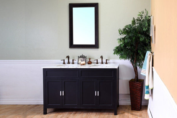 60" In Double Sink Vanity Wood Ebony - Luxe Bathroom Vanities