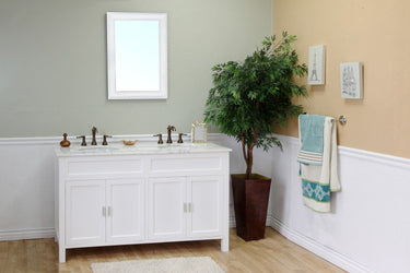 60" In Double Sink Vanity Wood White - Luxe Bathroom Vanities