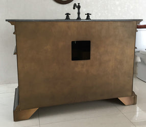 50" In Single Sink Vanity" In Sable Walnut With Black Granite Top - Luxe Bathroom Vanities