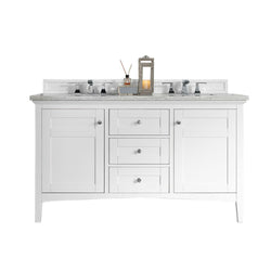 James Martin Palisades 72" Bright White Double Vanity with 3 CM Countertop - Luxe Bathroom Vanities