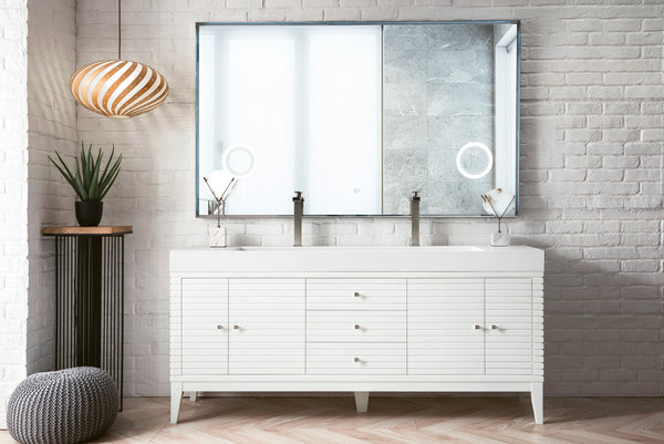 James Martin Linear 72" Double Vanity with Composite Top - Luxe Bathroom Vanities