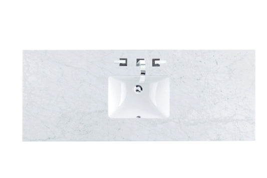 James Martin 60" Single 3 CM Top, Carrara White w/ Sink - Luxe Bathroom Vanities Luxury Bathroom Fixtures Bathroom Furniture