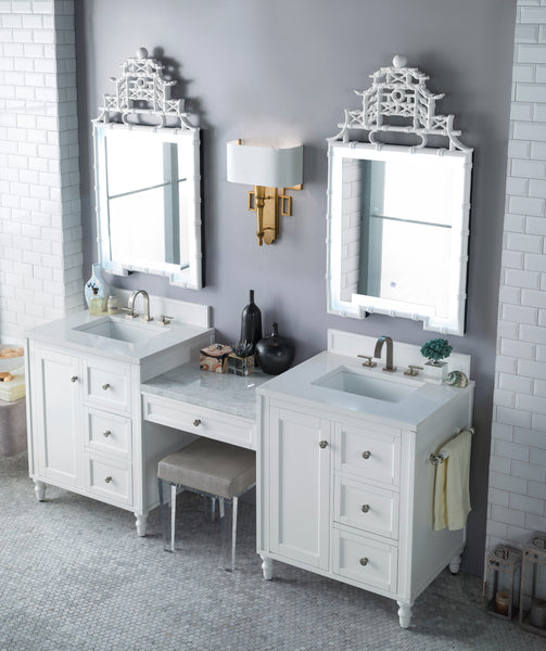 James Martin Copper Cove Encore 86" Double Vanity with Makeup Table - Luxe Bathroom Vanities