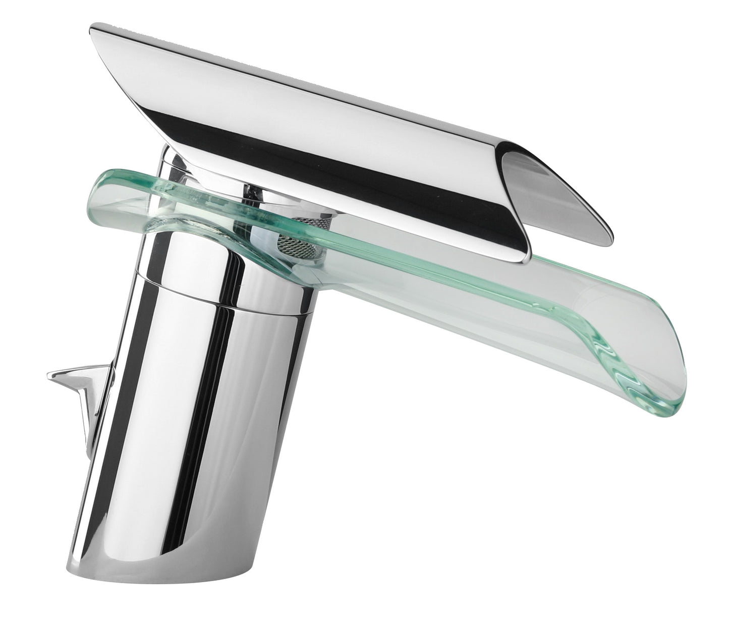 LaToscana MORGANA Single Handle Waterfall Style Lavatory Faucet with Glass Spout - Luxe Bathroom Vanities