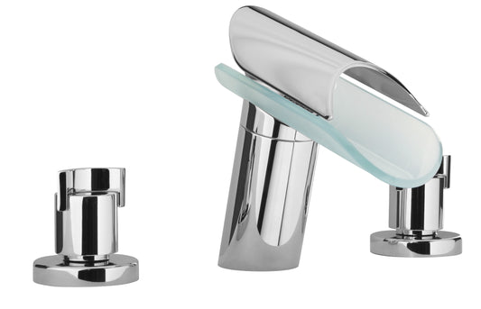 LaToscana MORGANA Widespread Waterfall Style Lavatory Faucet with Glass Spout - Luxe Bathroom Vanities