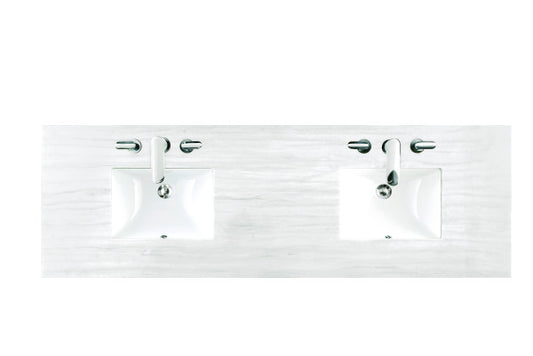 James Martin 72" Double Top, 3 CM Arctic Fall Solid Surface - Luxe Bathroom Vanities Luxury Bathroom Fixtures Bathroom Furniture