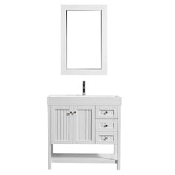 Vinnova Pavia 36” Single Vanity in White with Acrylic under-mount Sink - Luxe Bathroom Vanities