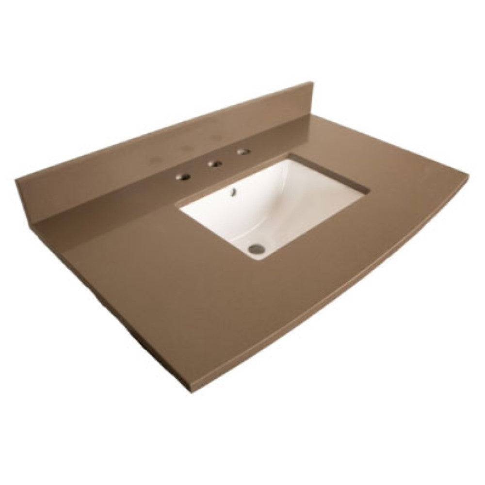 36 in. Beige quartz counter top with rectangular sink - Luxe Bathroom Vanities