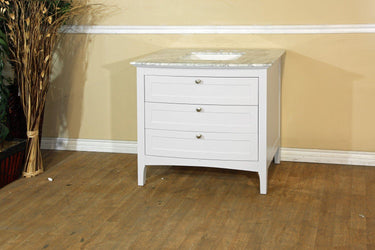 35" In Single Sink Vanity Wood White Cabinet Only - Luxe Bathroom Vanities