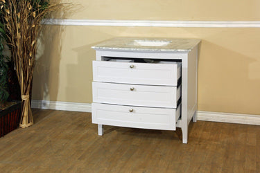 35" In Single Sink Vanity Wood White Cabinet Only - Luxe Bathroom Vanities