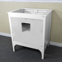 30" In Single Sink Vanity" In White With Marble Top" In White - Luxe Bathroom Vanities