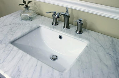 45" In Single Sink Vanity" In Espresso With Marble Top" In White - Luxe Bathroom Vanities